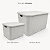Kit Cestos Organizadores Rattan Branco com Tampa – 2 Tamanhos: 20 e 40 Litros - Imagem 1