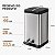 Lixeira Inox 20L Com Pedal Banheiro Cozinha Quadrada Mor - Imagem 3