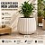 Vaso Cachepot 37cm Branco Antigo Vaso para Planta Com Prato - Imagem 3