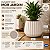 Vaso Cachepot 37cm Branco Antigo Vaso para Planta Com Prato - Imagem 5