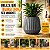 Vaso Cachepot Mor 31cm Cinza Jardim Para Plantas Com Prato - Imagem 1