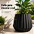 Vaso Cachepot Mor 31cm Preto Para Plantas Jardim Com Prato - Imagem 4
