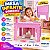 Mesa Infantil Criança Estudo Dobrável Cor Azul Plástica 57cm - Imagem 1