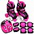 Patins Infantil Quad 4 Rodas Kit Proteção Capacete Menina - Imagem 4