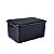 Cesto Rattan Organizador Multiuso c/ Tampa 7,8 L Preto Lig Brin - Imagem 1