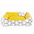Cama de cachorro 60 x 60 Geométrica Amarelo - Imagem 1