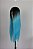 Lace Front Natasha Lisa Azul com Raiz Preta 90 cm - Repartição Livre 13x3 - Imagem 6