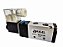 Válvula Direcional Pneumática 5/2 Vias Simples Solenoide Rosca 1/4 bsp com Bobina - Imagem 1