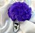 Plug Anal de Metal com Pompom Roxo Coelinha P - Imagem 1