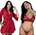 Conjunto Lingerie Calcinha Sutiã com Hobby Vermelho - Imagem 1