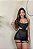 Camisola Sensual com Calcinha Cinta Liga Preto - Imagem 4