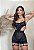Camisola Sensual com Calcinha Cinta Liga Preto - Imagem 1