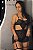 Camisola Sensual com Calcinha Cinta Liga Preto - Imagem 5