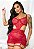 Camisola Sensual com Calcinha Cinta Liga Vermelho - Imagem 4