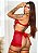 Camisola Sensual com Calcinha Cinta Liga Vermelho - Imagem 2
