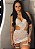 Camisola Sensual com Calcinha Cinta Liga Branco - Imagem 4