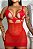 Camisola Sensual Transparente Tule Renda Calcinha Rendada Vermelha - Imagem 3