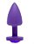 Plug Anal Plástico Emborrachado ABS Roxo com Pedra Redondo - Imagem 2