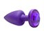 Plug Anal Plástico Emborrachado ABS Roxo com Pedra Redondo - Imagem 1