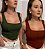 Blusinha Cropped Feminino Canelado Estilo Corselet Patricinha - Imagem 11