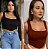 Blusinha Cropped Feminino Canelado Estilo Corselet Patricinha - Imagem 6
