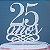 Topo de Bolo 25 Anos Glitter Prata Sonho Fino Rizzo Confeitaria - Imagem 1