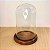 Cupula Redoma de Vidro Decorativa 9x15cm - Base Madeira Escura - 1 unidade - Rizzo - Imagem 2