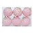 Kit Bola Gomos Miçangas coloridas - Trend Rainbow - Candy - Rosa Claro - 8cm - 6 unidades - Cromus Natal - Rizzo Embalagens - Imagem 1
