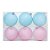 Kit Bola Lisa - Trend Rainbow - Candy - Rosa/Azul - 8cm - 6 unidades - Cromus Natal - Rizzo Embalagens - Imagem 1