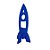 Decoração Foguete de Madeira - Azul - 01 Unidade Rizzo Embalagens - Imagem 1