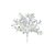 Enfeite de Natal Pick Folhas Glitter 30x16x16cm Branco - 1 UN - Cromus - Rizzo Embalagens - Imagem 1