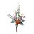 Enfeite de Natal Galho Médio Folhas Guizo 40x16x7cm - Rose & Verde - 1 UN - Cromus - Rizzo Embalagens - Imagem 1