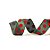 Fita Decorativa Natal Juta Lisa - Verde Poá Vermelho - 6,3x914cm - 1 UN - Cromus - Rizzo - Imagem 1