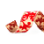 Fita Decorativa Natal Folhas Ornamentais - Bege & Vermelho - 6,3x914cm - 1 UN - Cromus - Rizzo - Imagem 1