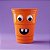 Copo de Plástico Rígido de Halloween - Monstrinho - Laranja - 500ml - 1 unidade - Cromus - Rizzo - Imagem 1