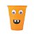 Copo de Plástico Rígido de Halloween - Monstrinho - Laranja - 500ml - 1 unidade - Cromus - Rizzo - Imagem 2