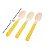 Pacote Colher Madeira - Chevron Amarelo - 14cm - 10 unidades - Rizzo - Imagem 1