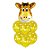 Buque de Balões Animal Print 24"- Girafa - 01 Balão Metalizado + 6 Balões Látex - Partiufesta - Rizzo Embalagens - Imagem 1