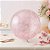 Balão Bubble Transparente com Glitter Rosa - 18" 45cm - 01 Unidade - Partiufesta - Rizzo - Imagem 1