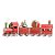 Trenzinho com Três Vagões Decorativo Vermelho, Verde 04 Unidades Natal Cromus Rizzo Embalagens - Imagem 1