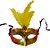 Máscara de Carnaval com Plumas Sortidas Mod 6801 - Dourado/Prata - 01 unidade - Rizzo - Imagem 1