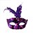 Máscara de Carnaval com Plumas Sortidas Mod 6801 - Roxo - 01 unidade - Rizzo - Imagem 1