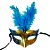 Máscara de Carnaval com Plumas Sortidas Mod 6801 - Dourado/Azul - 01 unidade - Rizzo - Imagem 1