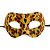 Máscara de Carnaval Veneziana Animal Print Onça - Mod 6857 - Bege/Laranja- 01 unidade - Rizzo - Imagem 1