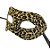 Máscara de Carnaval Veneziana Animal Print Onça - Mod 6857 - Champagne/Marrom - 01 unidade - Rizzo - Imagem 2