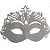 Máscara de Carnaval Glitter e Estrelas Mod 6804 - Prata - 01 unidade - Rizzo - Imagem 1