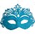 Máscara de Carnaval Glitter e Estrelas Mod 6804 - Azul - 01 unidade - Rizzo - Imagem 1