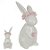 Coelho de Porcelana Com Flores Delicadas - Branco e Rosa - 1 unidade - Rizzo - Imagem 1