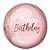 Balão Metalizado Redondo Blush Happy Birthday - 16'' (40cm) - 1 unidade - Cromus - Rizzo Embalagens. - Imagem 1