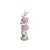 Resina Decorativa de Páscoa Coelha com Roupa de Lã - Rosa - 1 unidade - Cromus - Rizzo Embalagens - Imagem 1